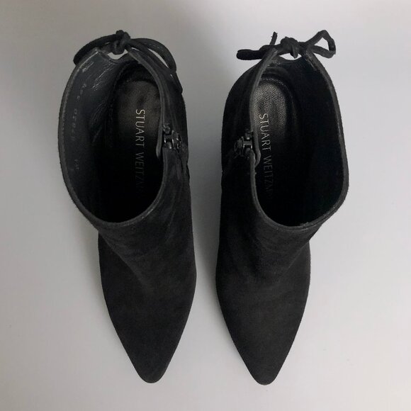 Wow! Stuart Weitzman Black Suede Ankle Boots - Picture 3 of 10